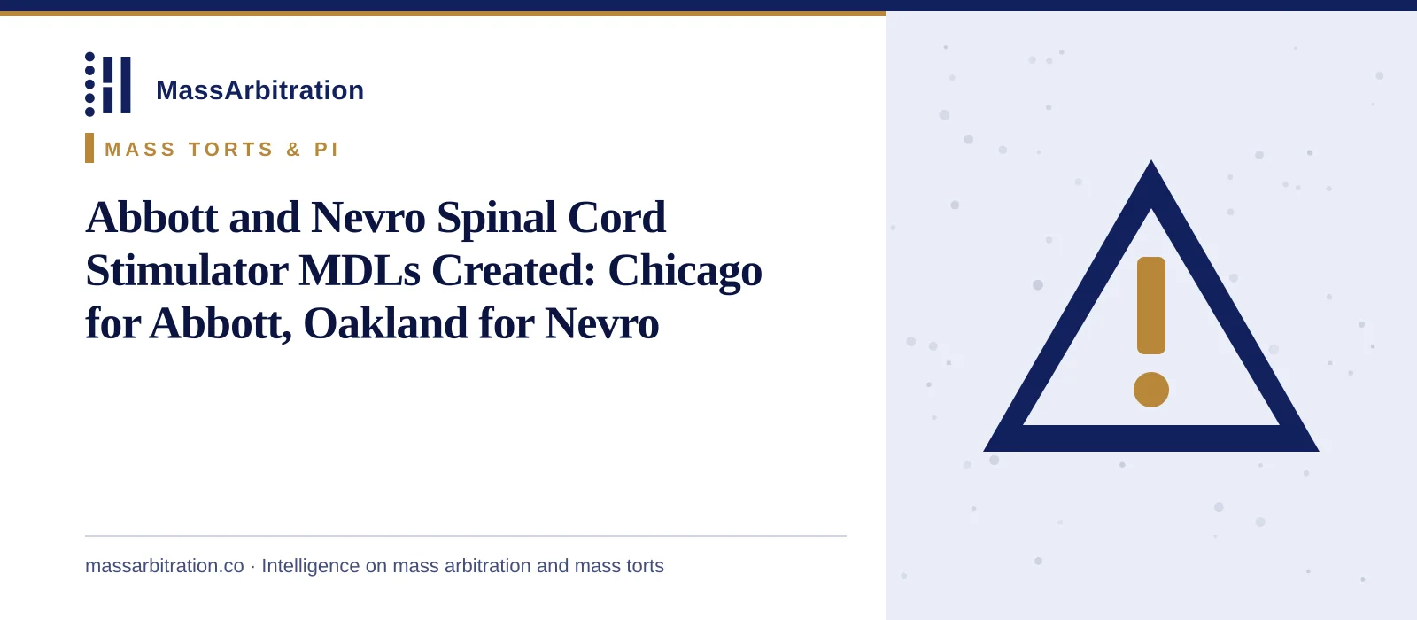 Branded card: the headline beside a hazard-triangle icon