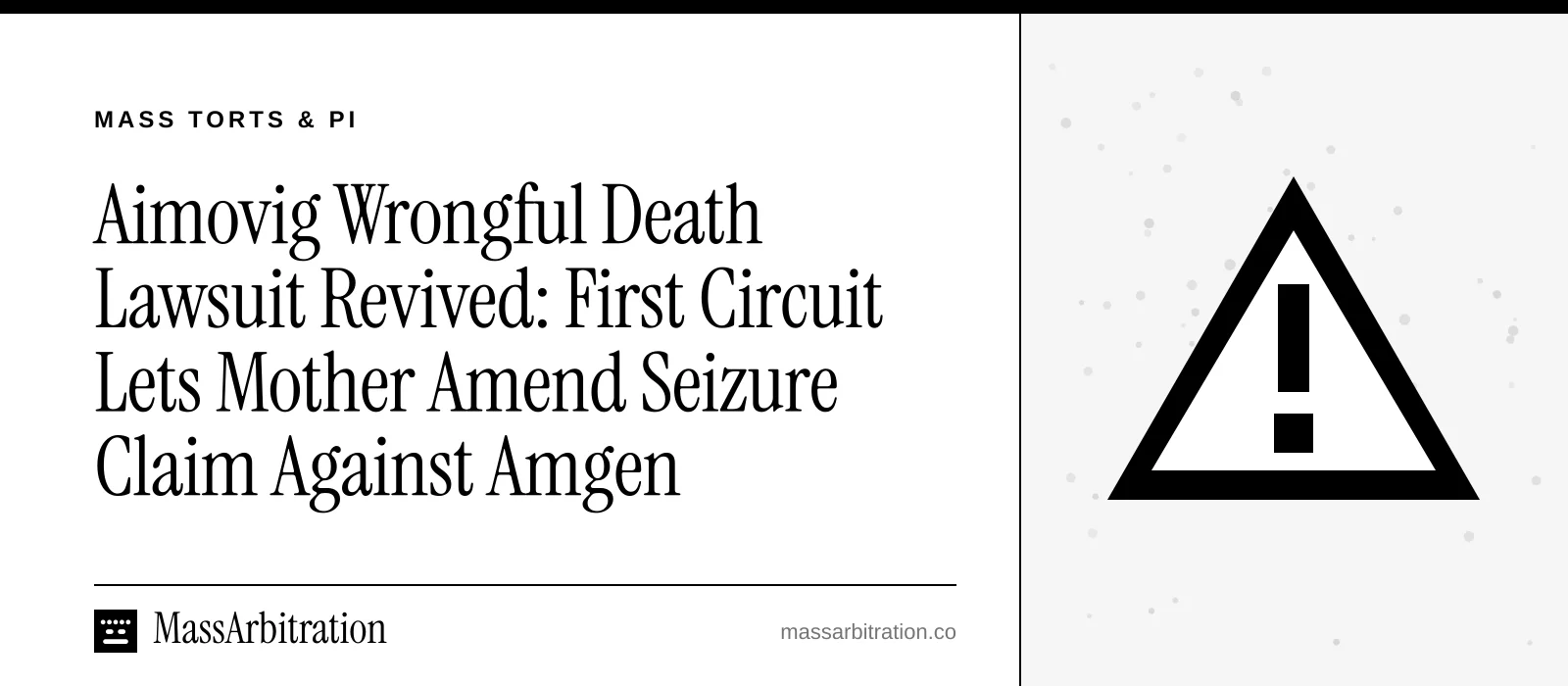 Branded card: the headline beside a hazard icon
