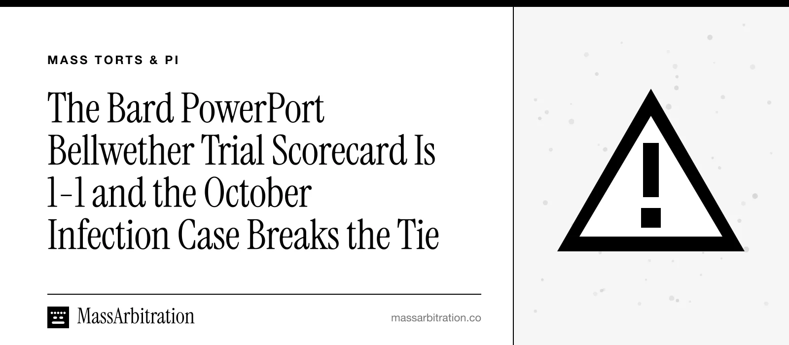 Branded card: the headline beside a hazard-triangle icon