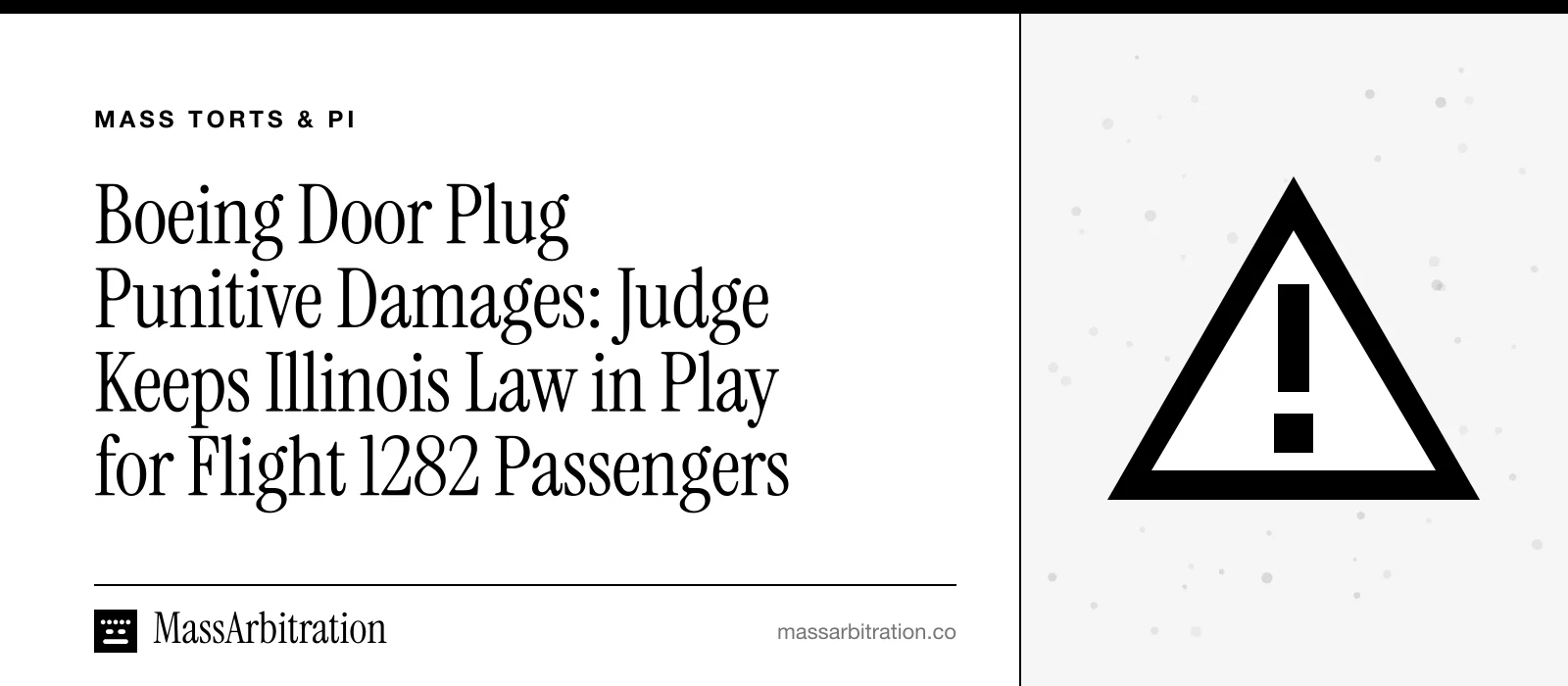Branded card: the headline beside a hazard icon