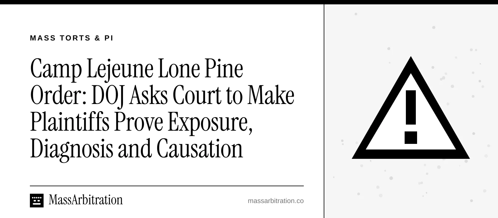 Branded card: the headline beside a hazard icon