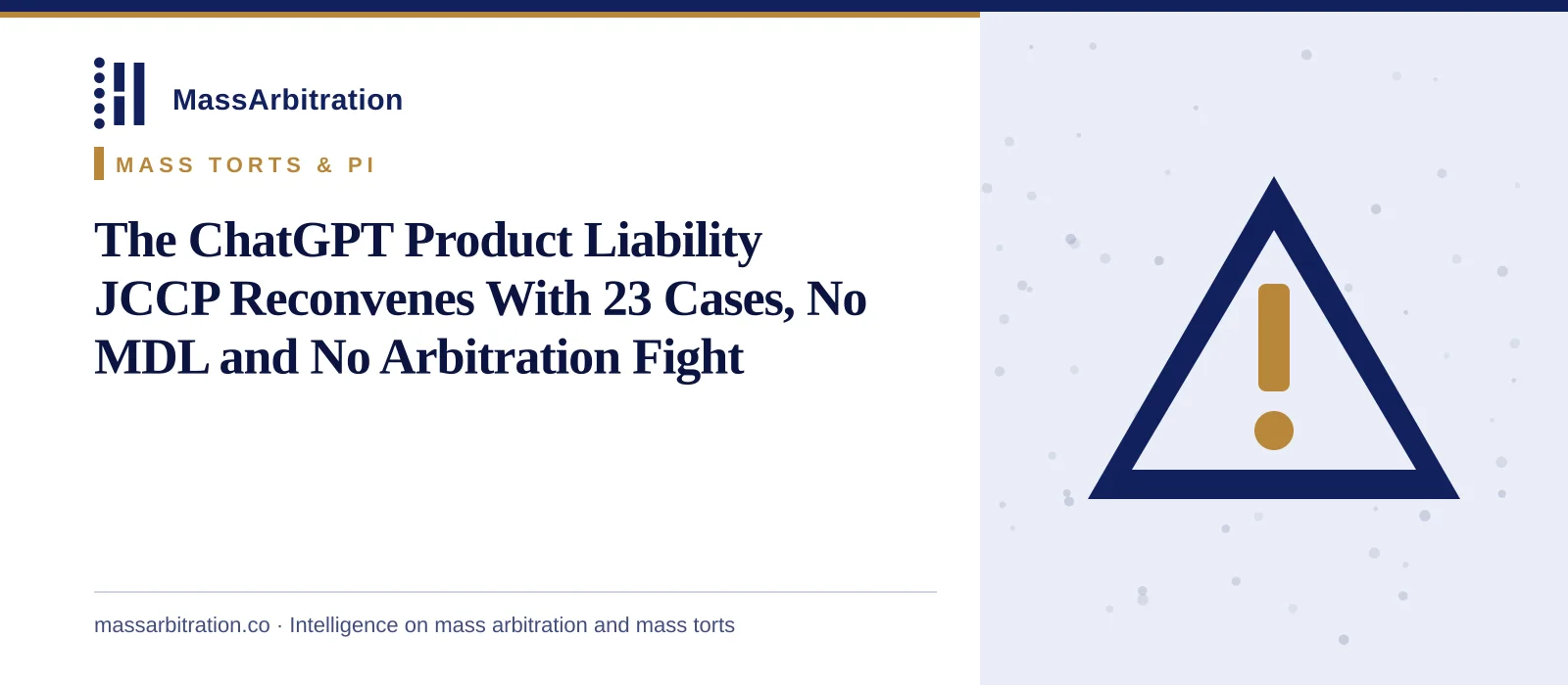 Branded card: the headline beside a hazard icon