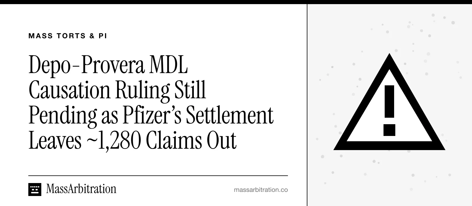 Branded card: the headline beside a hazard icon