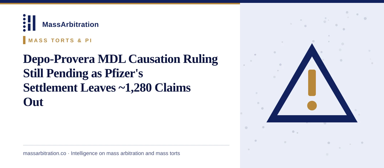Branded card: the headline beside a hazard icon