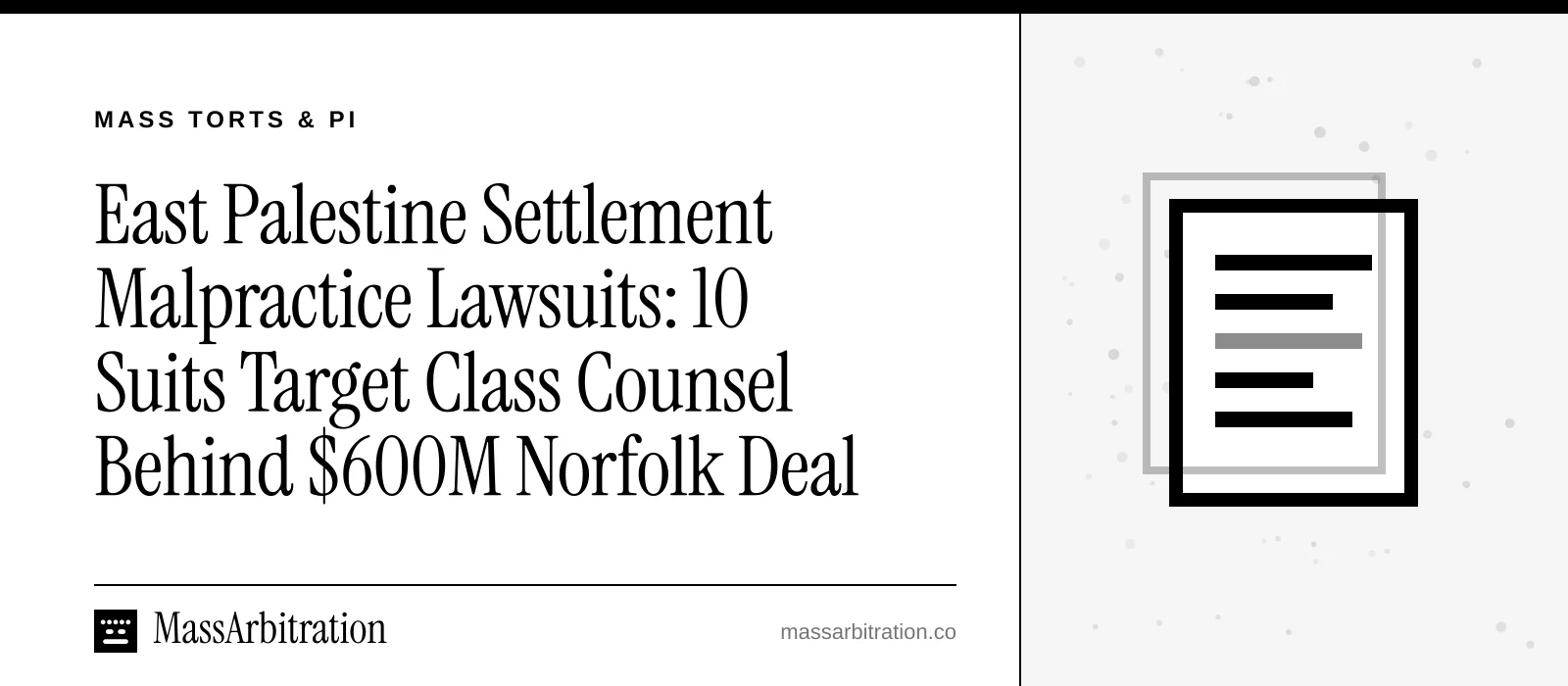 Branded card: the headline beside a docket icon