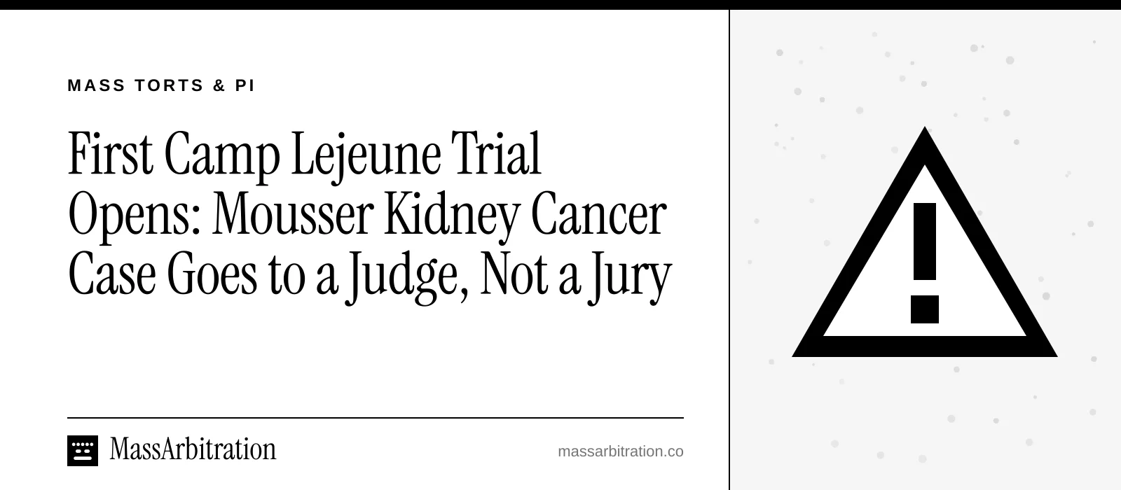 Branded card: the headline beside a hazard icon