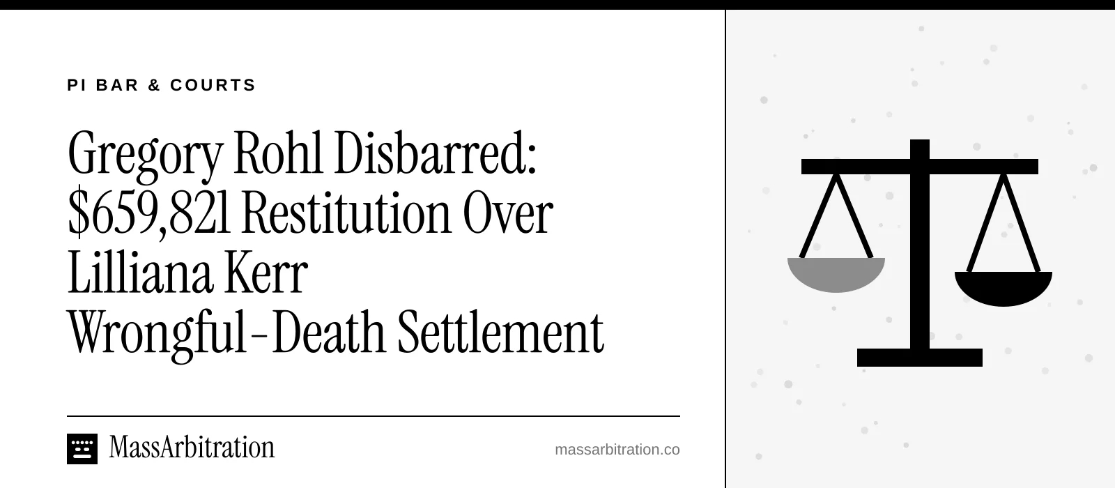 Branded card: the headline beside a balance-scales icon