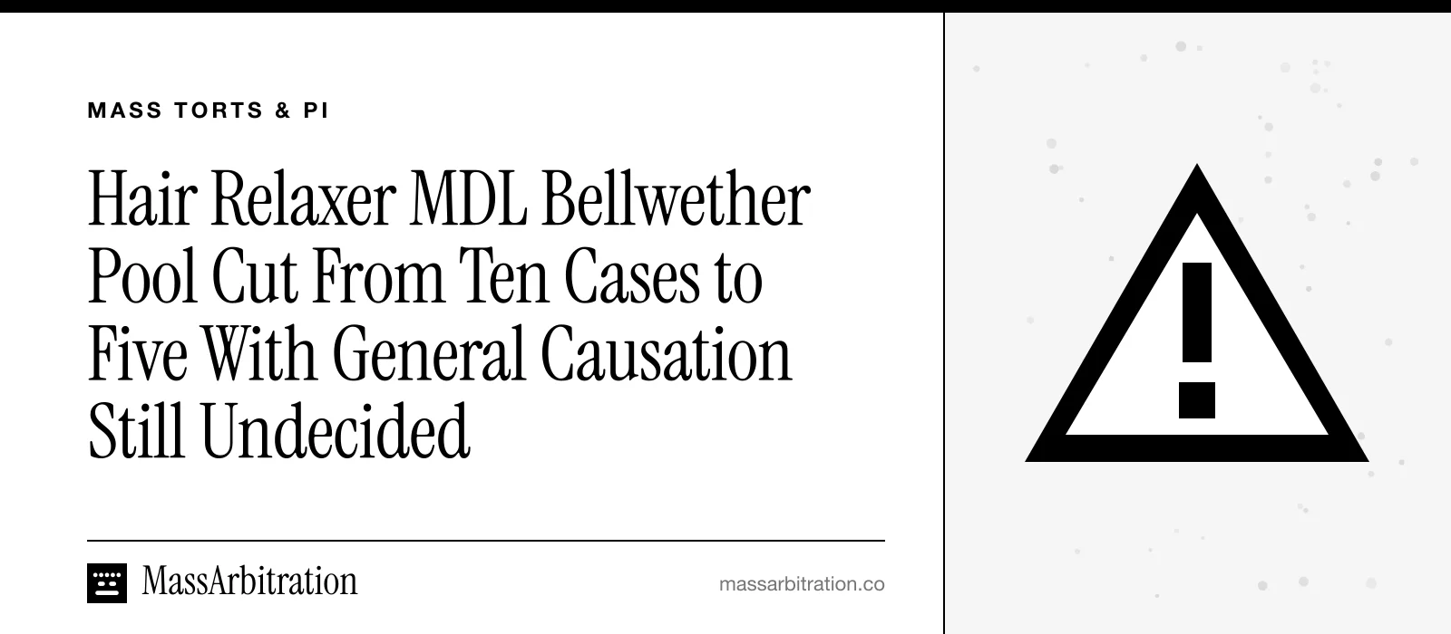 Branded card: the headline beside a hazard icon