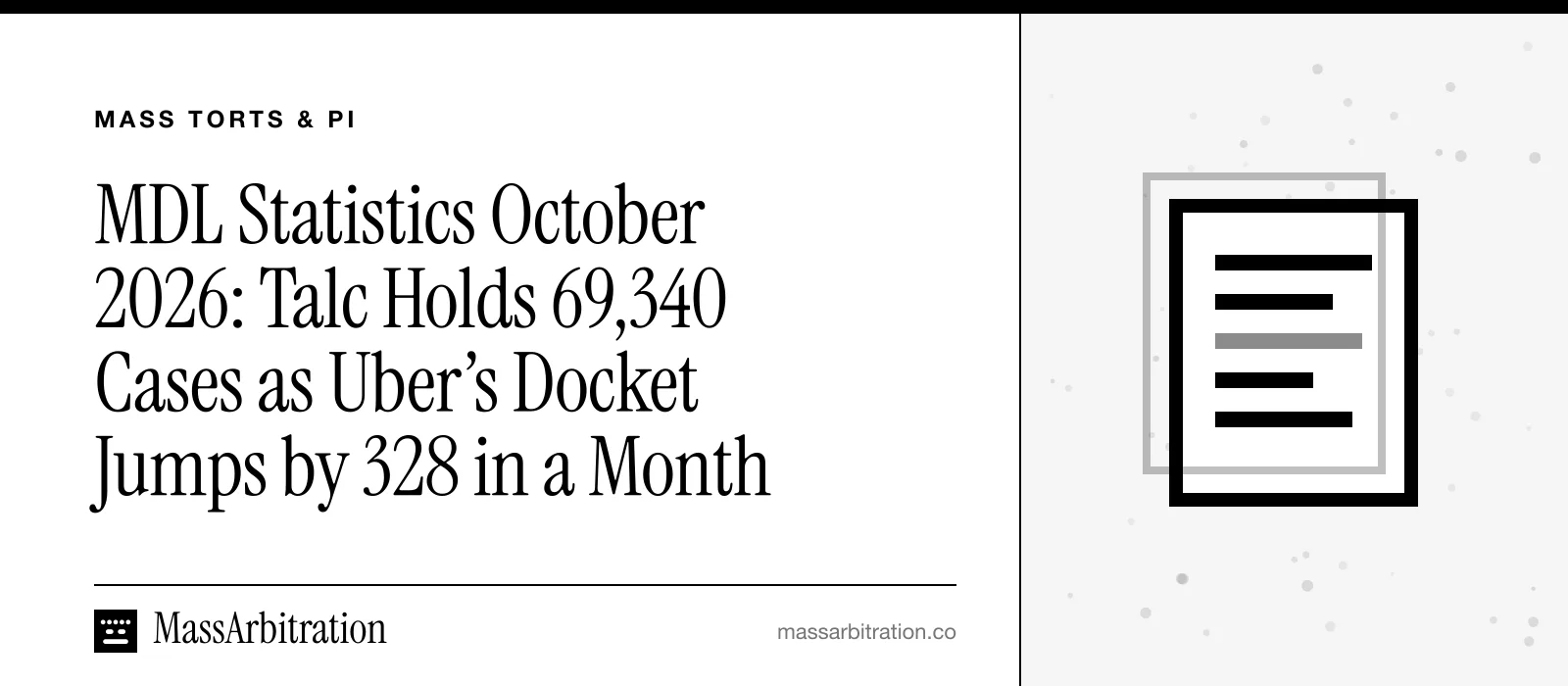 Branded card: the headline beside a docket icon