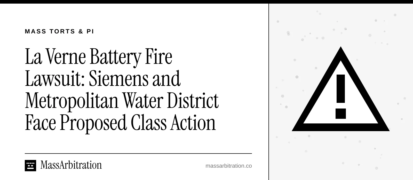 Branded card: the headline beside a hazard icon