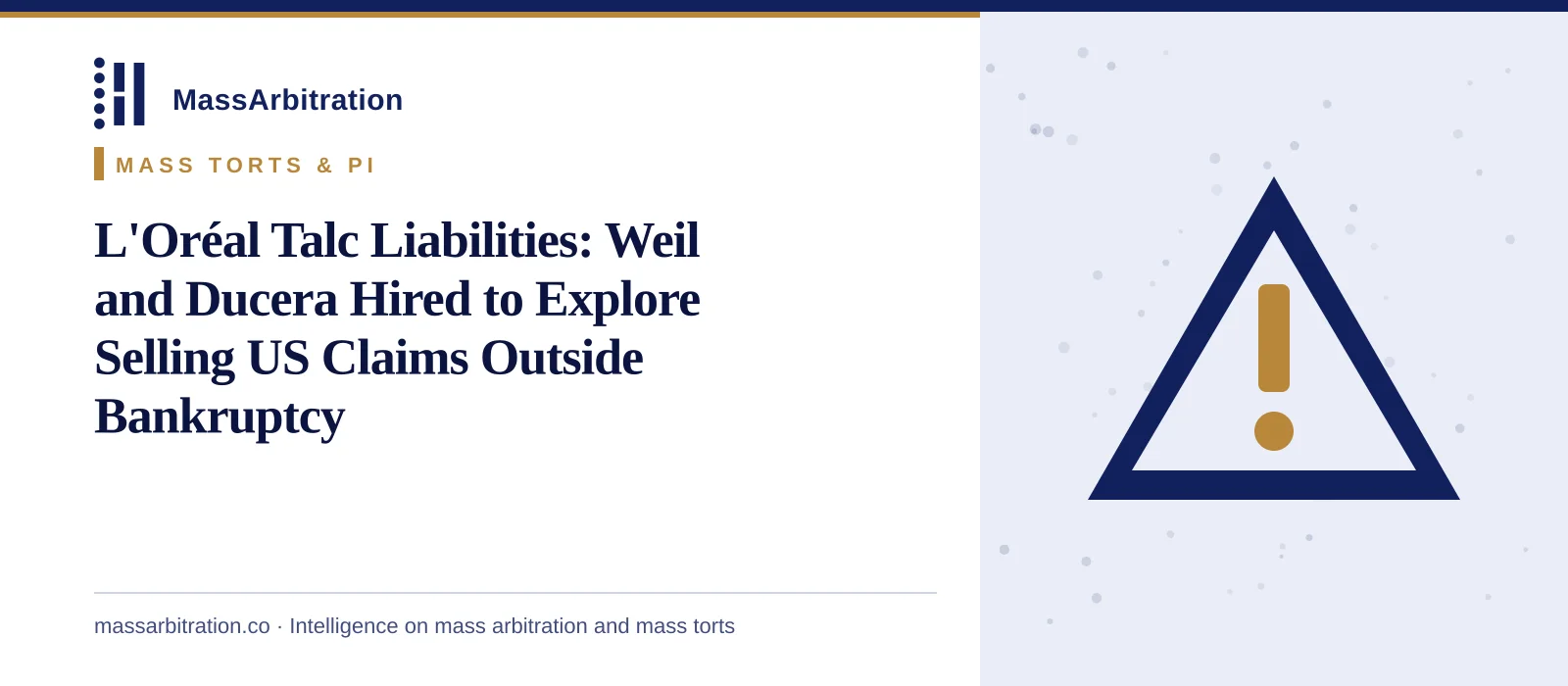 Branded card: the headline beside a hazard-triangle icon