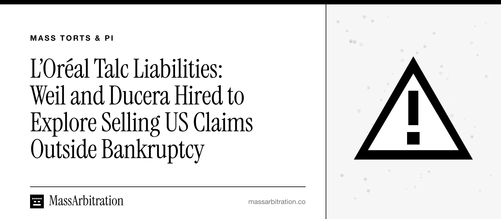 Branded card: the headline beside a hazard-triangle icon