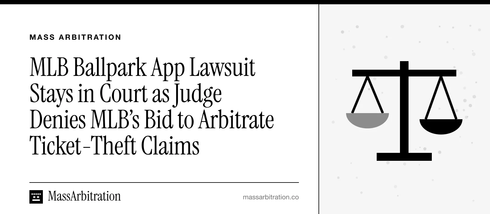 Branded card: the headline beside a scales icon