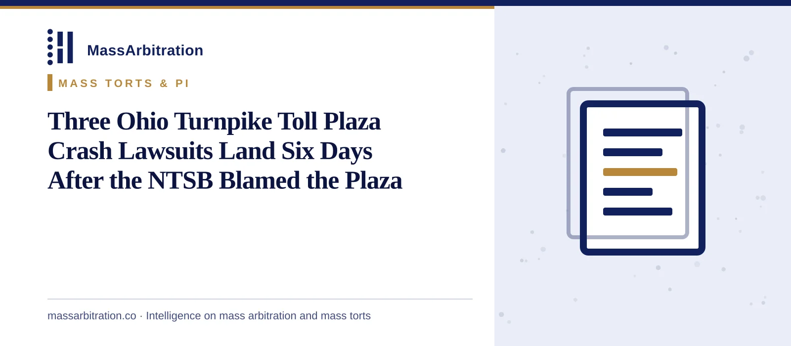 Branded card: the headline beside a docket icon