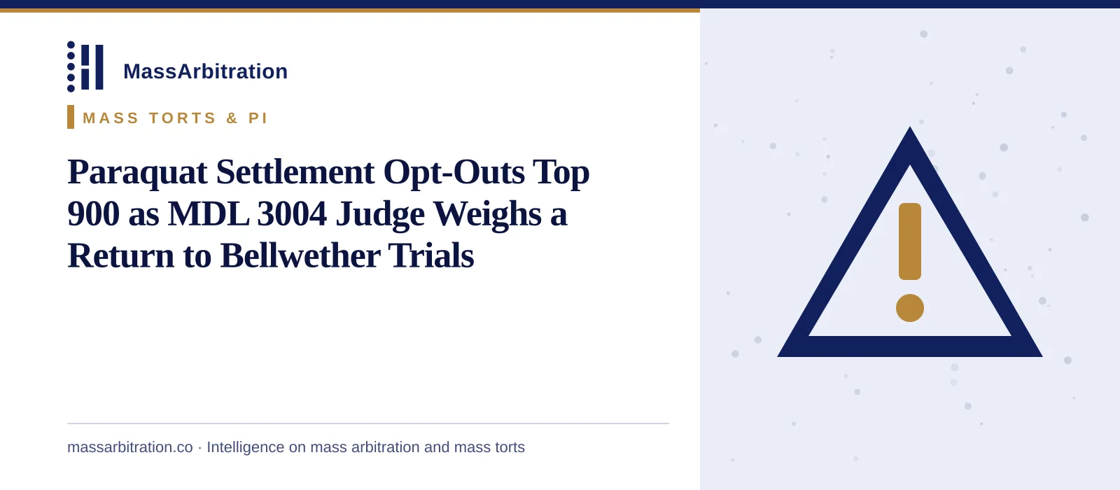 Branded card: the headline beside a hazard-triangle icon