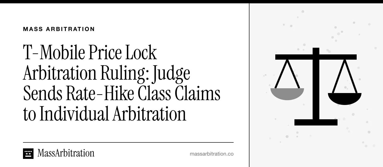 Branded card: the headline beside a scales icon