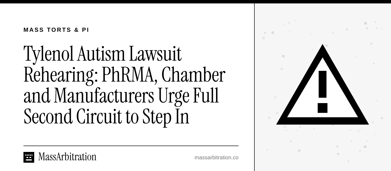 Branded card: the headline beside a hazard icon